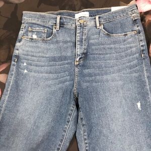 LOFT Slim Pockets High Waist Straight Jeans